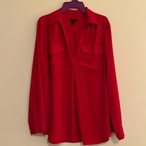 Ann Taylor camp shirt in red